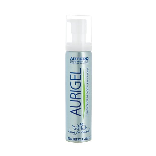 Aurigel ear cleaning gel, 100ml bottle for effective pet ear hygiene.