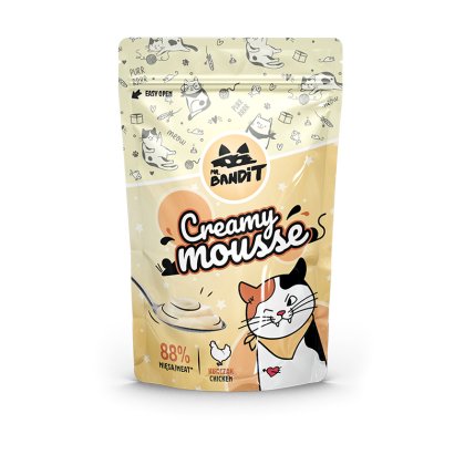 Mr. Bandit Creamy Mousse ( CHICKEN ) - кремообразно лакомство за котки с вкус на пиле 60 гр. - Pet ValleyПаучPet Valley