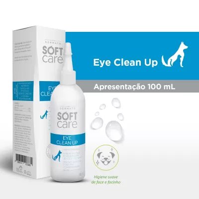 SOFT CARE Eye Clean Up 100 ml lotion for gentle eye hygiene in pets, featuring balanced pH formula.